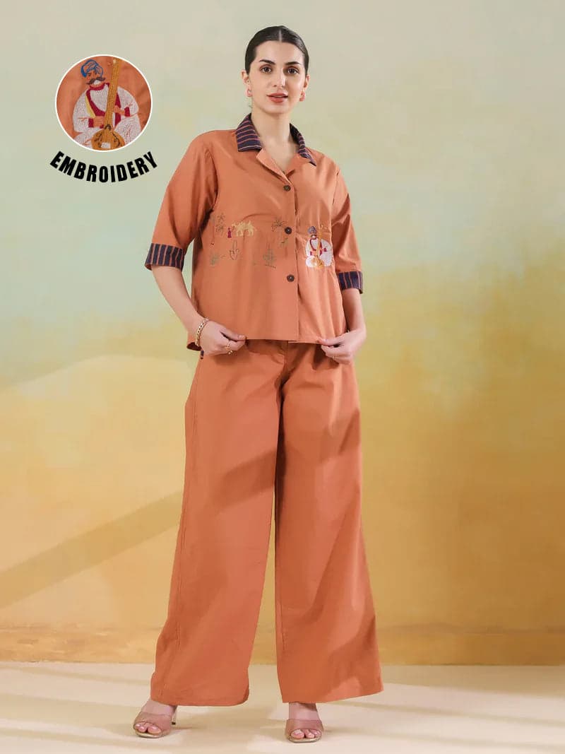 Walnut Collar Twin Set